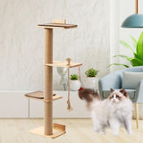 Maxbell 4 Tier Floor to Ceiling Cat Tree Cat Shelves for Kittens Indoor Cats Playing