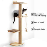 Maxbell 4 Tier Floor to Ceiling Cat Tree Cat Shelves for Kittens Indoor Cats Playing