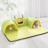 Maxbell Pet Cat Tunnel Bed Summer Nest Play Center for Hamster Rabbits Entertainment L