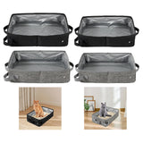 Maxbell Cat Litter Box Oxford Cloth Portable Waterproof Travel Easy to Carry Folding Black L