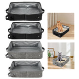 Maxbell Cat Litter Box Oxford Cloth Portable Waterproof Travel Easy to Carry Folding Black L