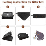 Maxbell Cat Litter Box Oxford Cloth Portable Waterproof Travel Easy to Carry Folding Black L
