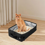 Maxbell Cat Litter Box Oxford Cloth Portable Waterproof Travel Easy to Carry Folding Black XL