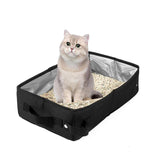 Maxbell Cat Litter Box Oxford Cloth Portable Waterproof Travel Easy to Carry Folding Black XL