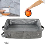 Maxbell Cat Litter Box Oxford Cloth Portable Waterproof Travel Easy to Carry Folding Gray L