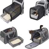 Maxbell Cat Litter Box Oxford Cloth Portable Waterproof Travel Easy to Carry Folding Gray L