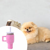 Dog Squeaky Toy Bite Resistant Chewing Plush Cup for Small Medium Large Dogs pink