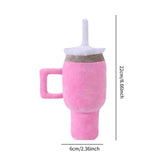 Dog Squeaky Toy Bite Resistant Chewing Plush Cup for Small Medium Large Dogs pink