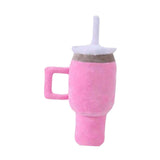Dog Squeaky Toy Bite Resistant Chewing Plush Cup for Small Medium Large Dogs pink