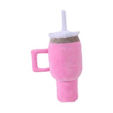 Dog Squeaky Toy Bite Resistant Chewing Plush Cup for Small Medium Large Dogs pink