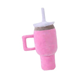Dog Squeaky Toy Bite Resistant Chewing Plush Cup for Small Medium Large Dogs pink