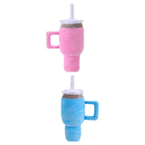 Dog Squeaky Toy Bite Resistant Chewing Plush Cup for Small Medium Large Dogs pink