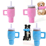 Dog Squeaky Toy Bite Resistant Chewing Plush Cup for Small Medium Large Dogs pink
