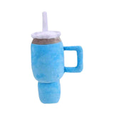 Dog Squeaky Toy Bite Resistant Chewing Plush Cup for Small Medium Large Dogs blue