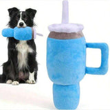 Dog Squeaky Toy Bite Resistant Chewing Plush Cup for Small Medium Large Dogs blue