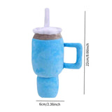 Dog Squeaky Toy Bite Resistant Chewing Plush Cup for Small Medium Large Dogs blue