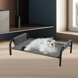 Cooling Elevated Dog Bed Metal Frame Pet Cot for Dogs Small Medium Dogs Cats Grey