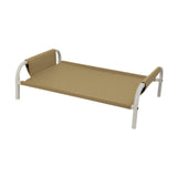 Cooling Elevated Dog Bed Metal Frame Pet Cot for Dogs Small Medium Dogs Cats Khaki