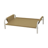 Cooling Elevated Dog Bed Metal Frame Pet Cot for Dogs Small Medium Dogs Cats Khaki