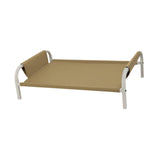 Cooling Elevated Dog Bed Metal Frame Pet Cot for Dogs Small Medium Dogs Cats Khaki