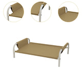 Cooling Elevated Dog Bed Metal Frame Pet Cot for Dogs Small Medium Dogs Cats Khaki