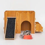 Maxbell Hamster House Wooden Guinea Pig Castle for Other Small Animals Mouse Lemming