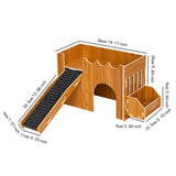 Maxbell Hamster House Wooden Guinea Pig Castle for Other Small Animals Mouse Lemming