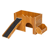 Maxbell Hamster House Wooden Guinea Pig Castle for Other Small Animals Mouse Lemming