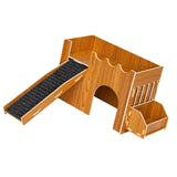 Maxbell Hamster House Wooden Guinea Pig Castle for Other Small Animals Mouse Lemming