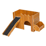 Maxbell Hamster House Wooden Guinea Pig Castle for Other Small Animals Mouse Lemming