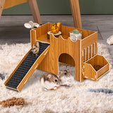 Maxbell Hamster House Wooden Guinea Pig Castle for Other Small Animals Mouse Lemming