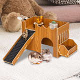 Maxbell Hamster House Wooden Guinea Pig Castle for Other Small Animals Mouse Lemming
