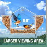 Window Bird Feeder for Birding Acrylic Birdfeeder for Backyard Patio Outside