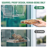 Window Bird Feeder for Birding Acrylic Birdfeeder for Backyard Patio Outside