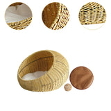 Cat Basket Bed Imitation Rattan Lounge Bed Ventilated Handmade Woven Cat Bed beige