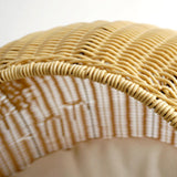 Cat Basket Bed Imitation Rattan Lounge Bed Ventilated Handmade Woven Cat Bed beige