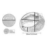 Cat Basket Bed Imitation Rattan Lounge Bed Ventilated Handmade Woven Cat Bed light brown