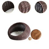 Cat Basket Bed Imitation Rattan Lounge Bed Ventilated Handmade Woven Cat Bed dark brown