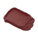 Maxbell Reptile Food Bowl Habitat Bathing Pool for Snake Chameleon Aquarium Ornament M