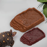 Maxbell Reptile Food Bowl Habitat Bathing Pool for Snake Chameleon Aquarium Ornament M