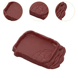 Maxbell Reptile Food Bowl Habitat Bathing Pool for Snake Chameleon Aquarium Ornament L