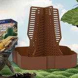 Maxbell Bearded Dragon Feeder Chameleon Feeding Station for Frog Lizard Climbing Pet Brown