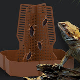 Maxbell Bearded Dragon Feeder Chameleon Feeding Station for Frog Lizard Climbing Pet Brown