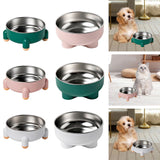 Maxbell Cat Dog Bowl Multiuse Easy to Clean Anti Slip Sturdy Stylish Water Food Bowl Green Yellow