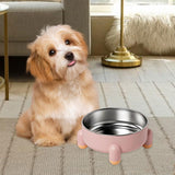 Maxbell Cat Dog Bowl Multiuse Easy to Clean Anti Slip Sturdy Stylish Water Food Bowl Pink Yellow