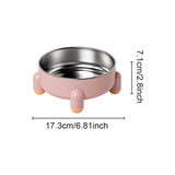 Maxbell Cat Dog Bowl Multiuse Easy to Clean Anti Slip Sturdy Stylish Water Food Bowl Pink Yellow