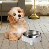 Maxbell Cat Dog Bowl Multiuse Easy to Clean Anti Slip Sturdy Stylish Water Food Bowl White Yellow