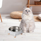 Maxbell Cat Dog Bowl Multiuse Easy to Clean Anti Slip Sturdy Stylish Water Food Bowl White Yellow