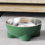 Maxbell Cat Dog Bowl Multiuse Easy to Clean Anti Slip Sturdy Stylish Water Food Bowl Green