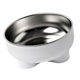 Maxbell Cat Dog Bowl Multiuse Easy to Clean Anti Slip Sturdy Stylish Water Food Bowl White